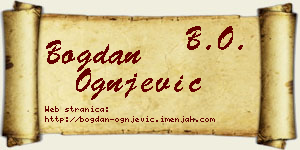 Bogdan Ognjević vizit kartica